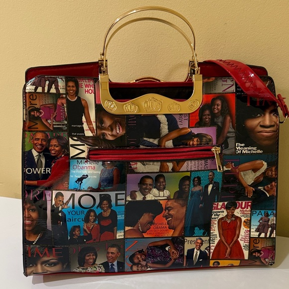 Michelle Obama Vinyl Tote Magazine covers Obama Handbag women’s Crossbody - Picture 2 of 16